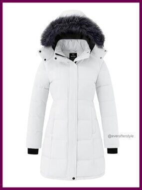 Warm Winter Puffer Jacket Long Parka Faux Fur Hood Waterproof Coat